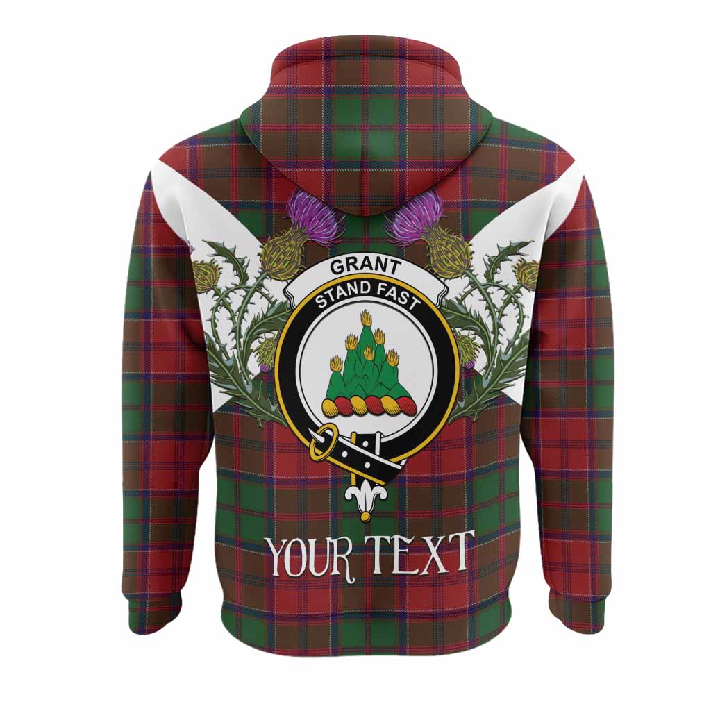 Grant Tartan Family Crest Hoodie Scottish Burns Night Thistle Floral