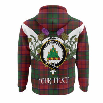 Grant Tartan Family Crest Hoodie Scottish Burns Night Thistle Floral
