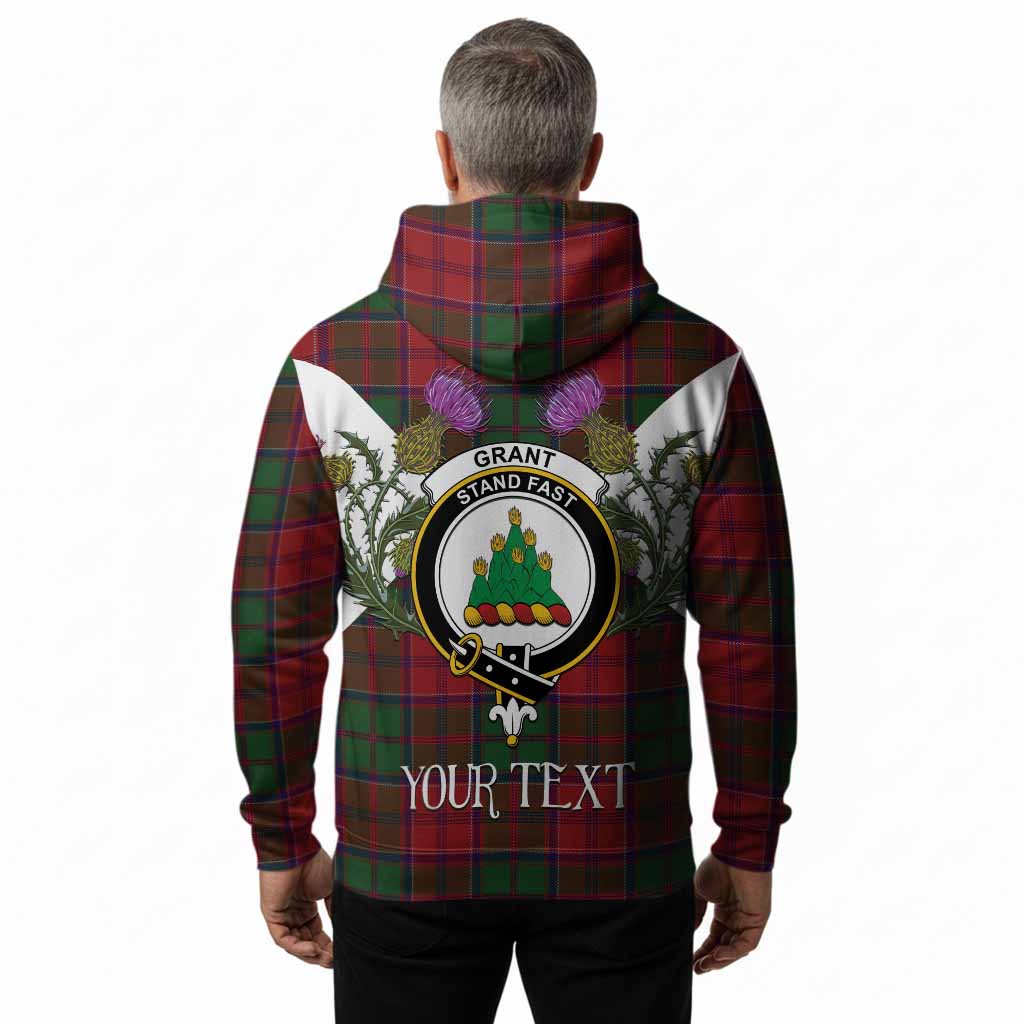 Grant Tartan Family Crest Hoodie Scottish Burns Night Thistle Floral