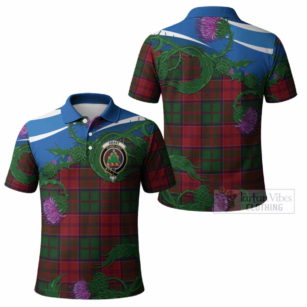 Grant Tartan Family Crest Polo Shirt Thistle in Minimalism