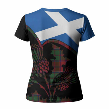 Grant Tartan Family Crest Women T shirt Scotland Thistle Floral Flag Style