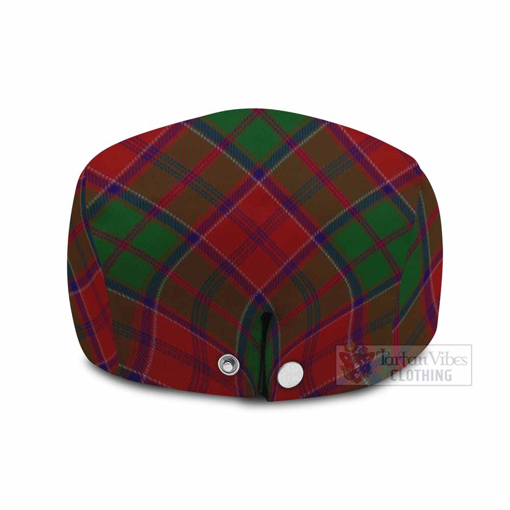 Grant Tartan Flat Cap, Jeff Cap Cross Style with Family Crest - Tartan Vibes Clothing