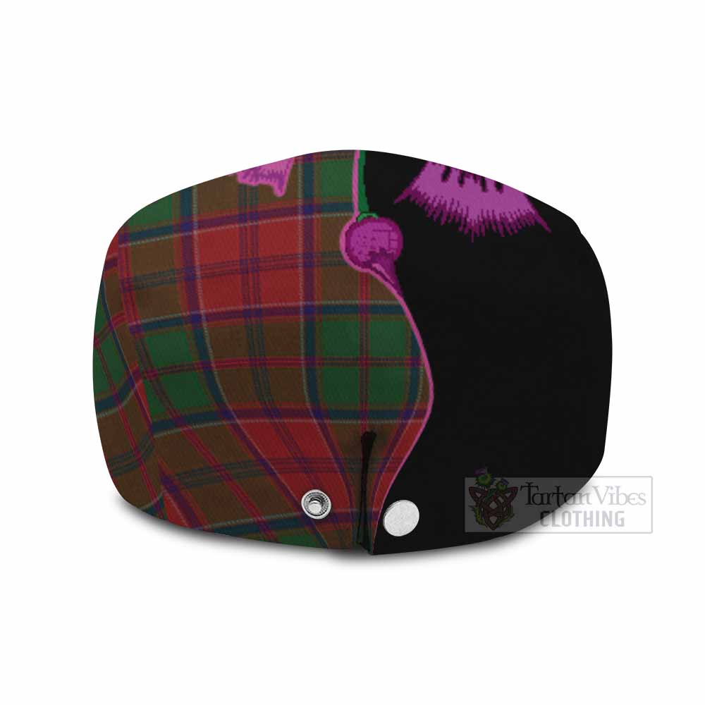 Grant Tartan Flat Cap, Jeff Cap Traditional Scottish Thistle