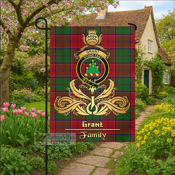 Grant Tartan Garden Flag with Highland Thistle Cherish Family Crest Style