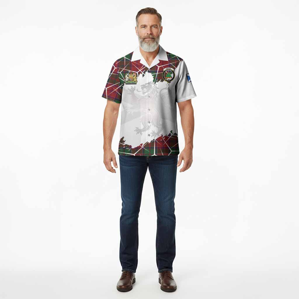 Grant Tartan Hawaiian Shirt with Family Crest and Lion Rampant Grunge Style