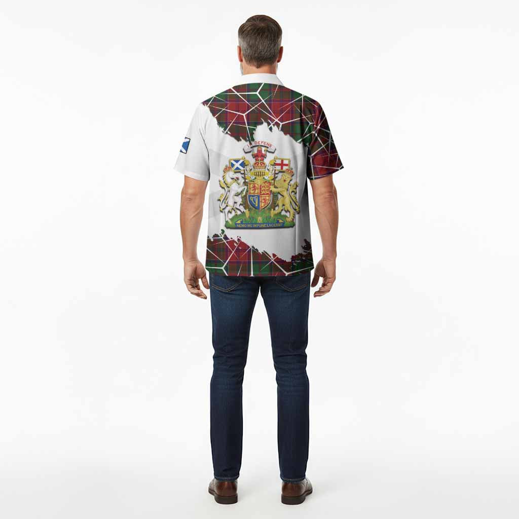 Grant Tartan Hawaiian Shirt with Family Crest and Lion Rampant Grunge Style