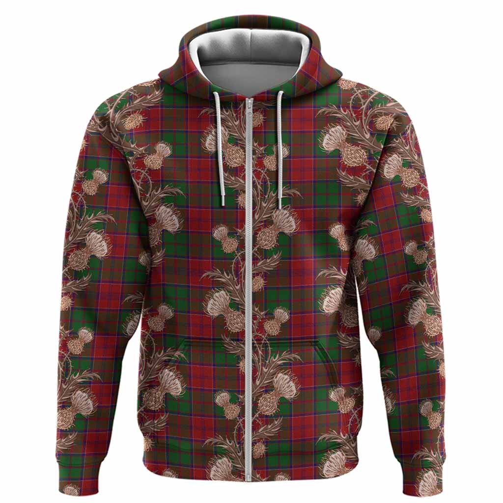 Grant Tartan Hoodie Seamless Scottish Thistle Flowers
