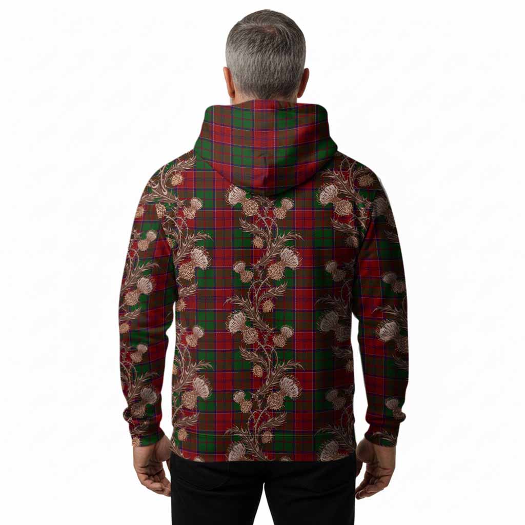 Grant Tartan Hoodie Seamless Scottish Thistle Flowers