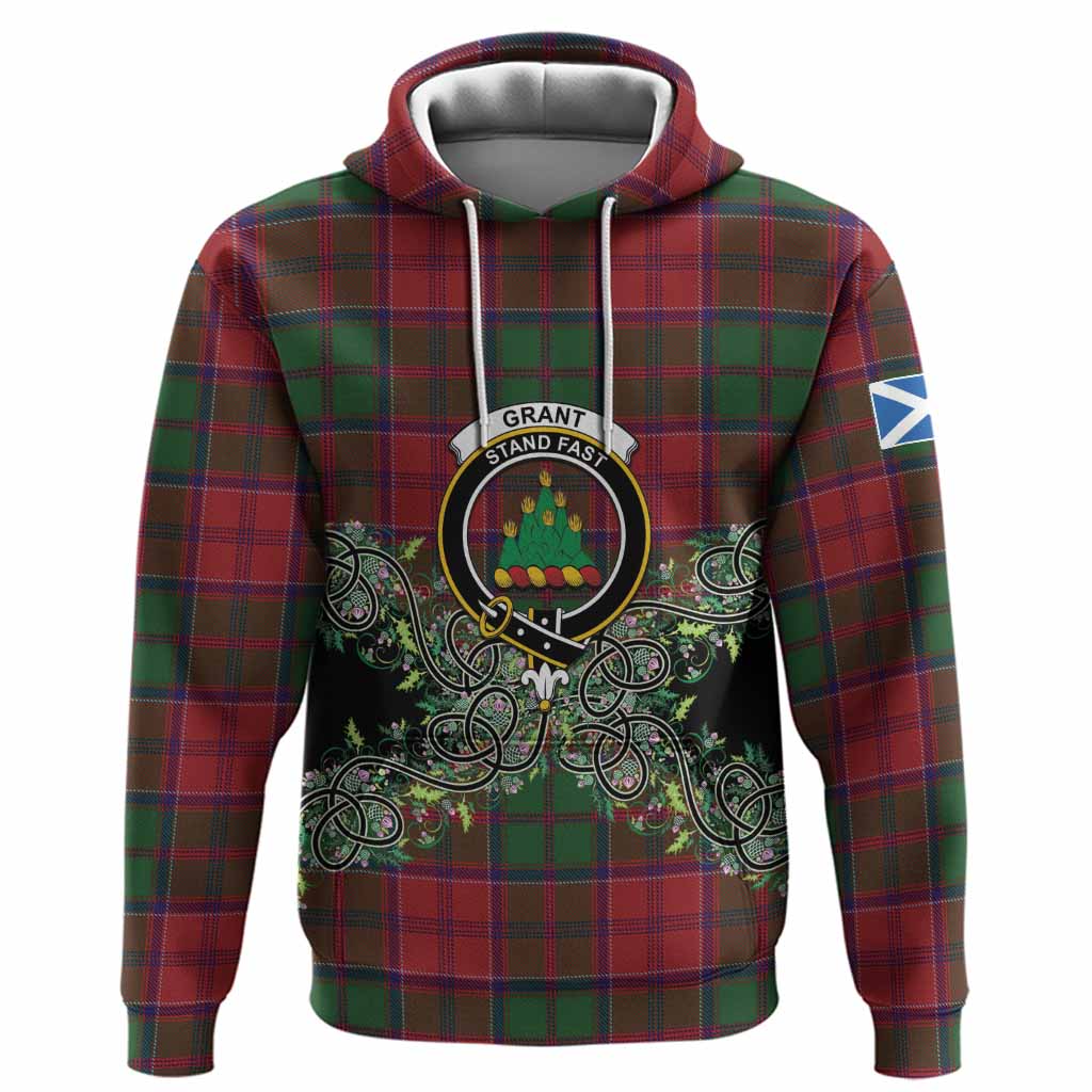 Grant Tartan Hoodie Thistle Scottish Spirit