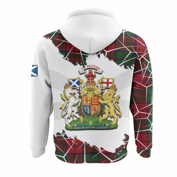 Grant Tartan Hoodie with Family Crest and Lion Rampant Grunge Style