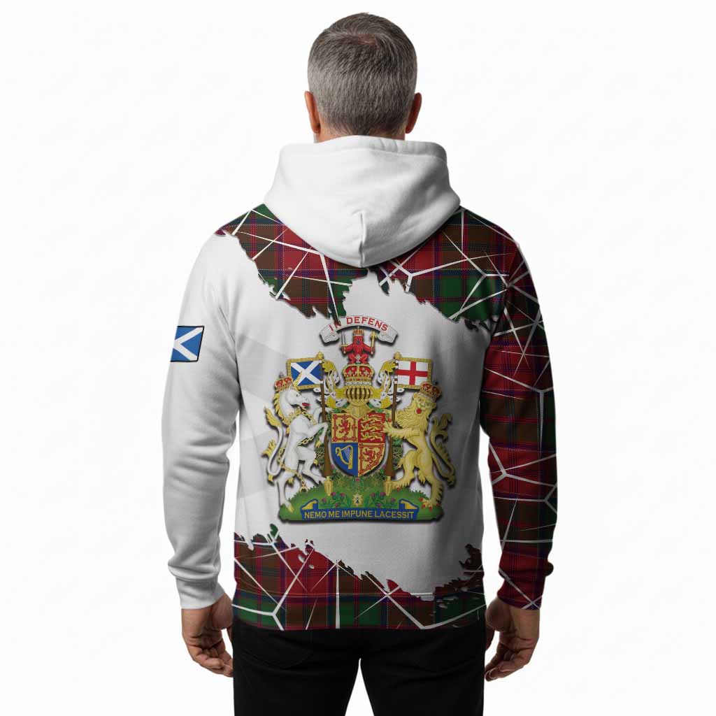Grant Tartan Hoodie with Family Crest and Lion Rampant Grunge Style