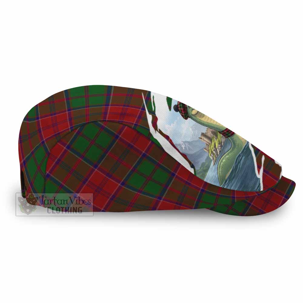 Grant Tartan Loch Ness Monster Scottish Heritage Art Flat Cap, Jeff Cap