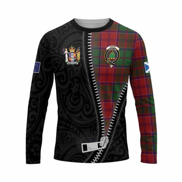 Grant Tartan Long Sleeve T-Shirt New Zealand Pattern Unique Zipper Stylized