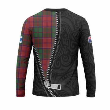 Grant Tartan Long Sleeve T-Shirt New Zealand Pattern Unique Zipper Stylized