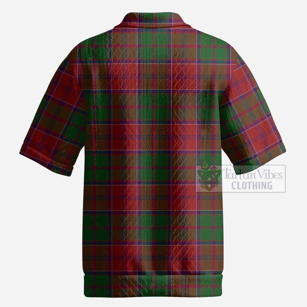 Grant Tartan Men’s Polo Sweater Top with Family Crest