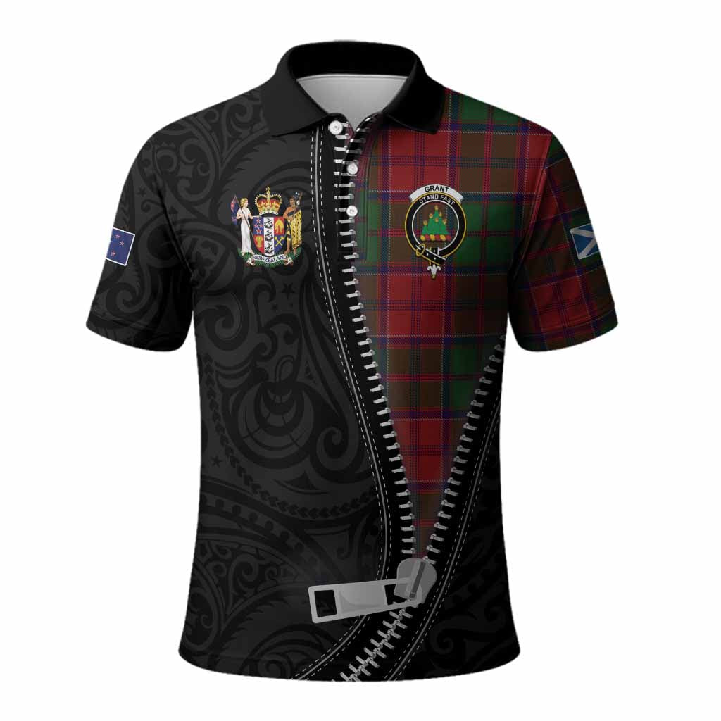 Grant Tartan Polo Shirt New Zealand Pattern Unique Zipper Stylized