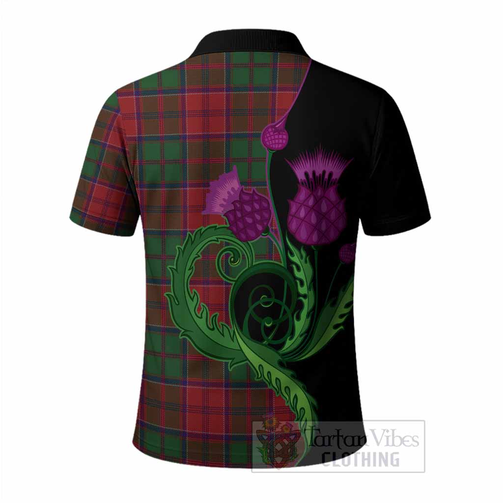 Grant Tartan Polo Shirt Traditional Scottish Thistle