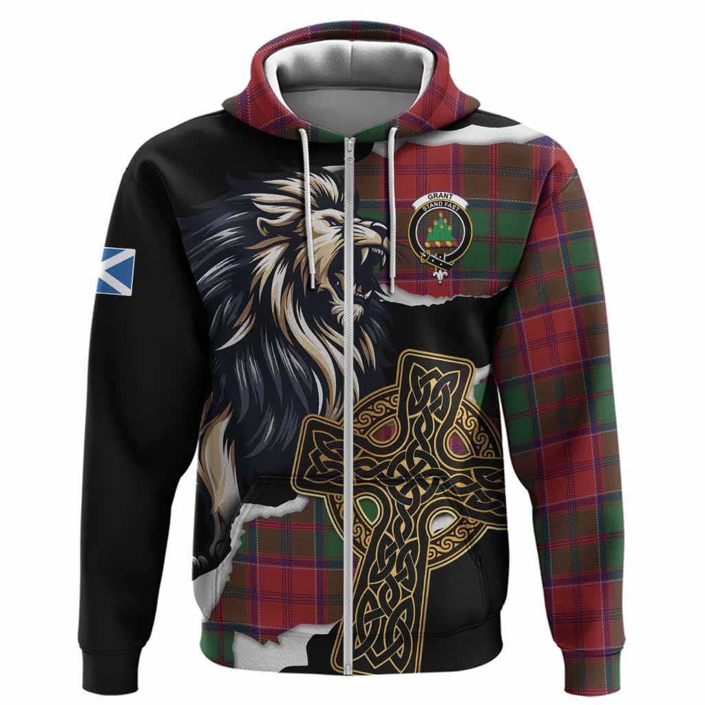Grant Tartan Scottish Hoodie Lion Celtic Heritage