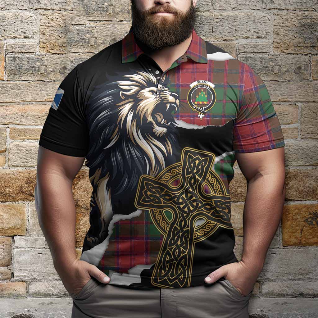 Grant Tartan Scottish Polo Shirt Lion Celtic Heritage