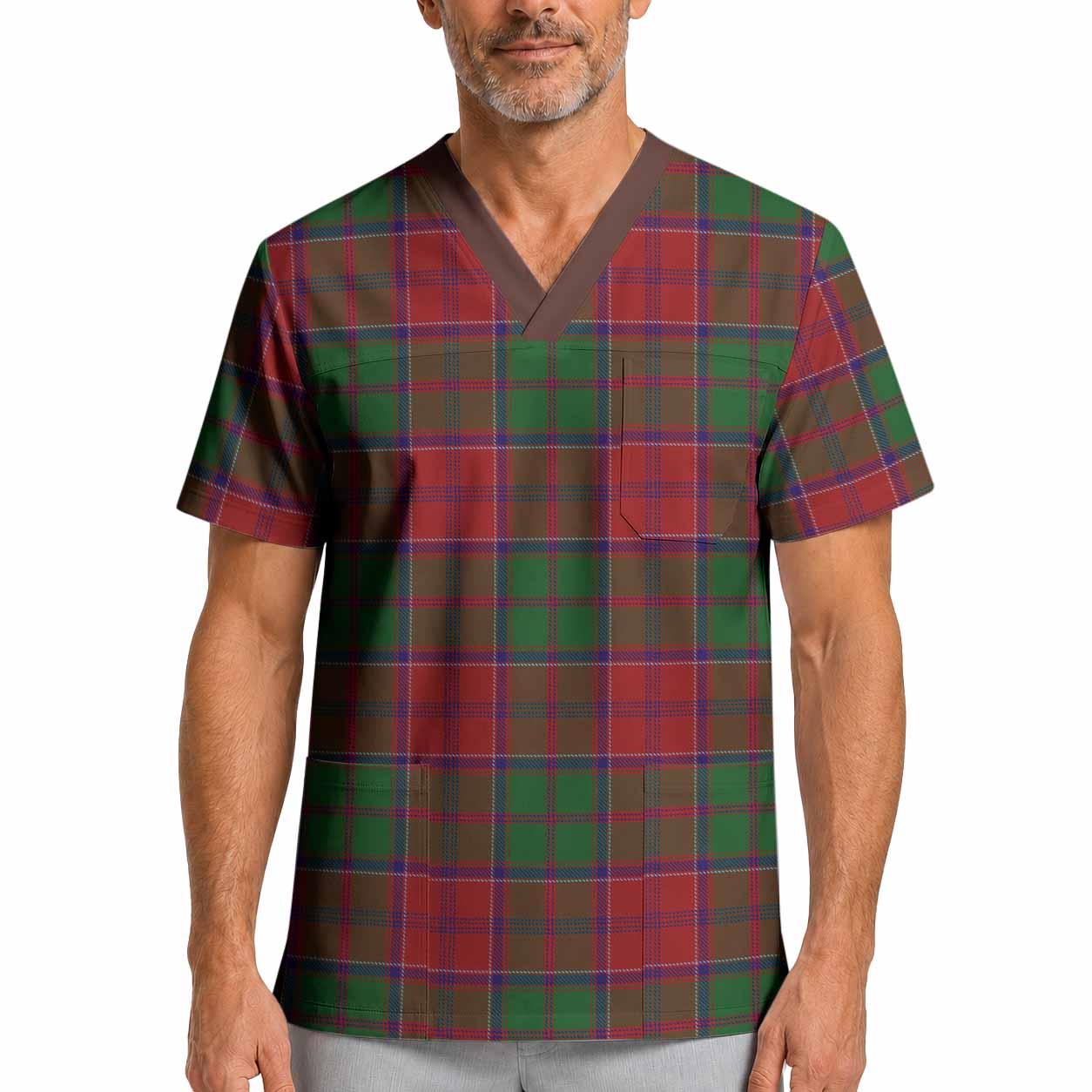 Grant Tartan Scrub Top XL - Tartan Vibes Clothing