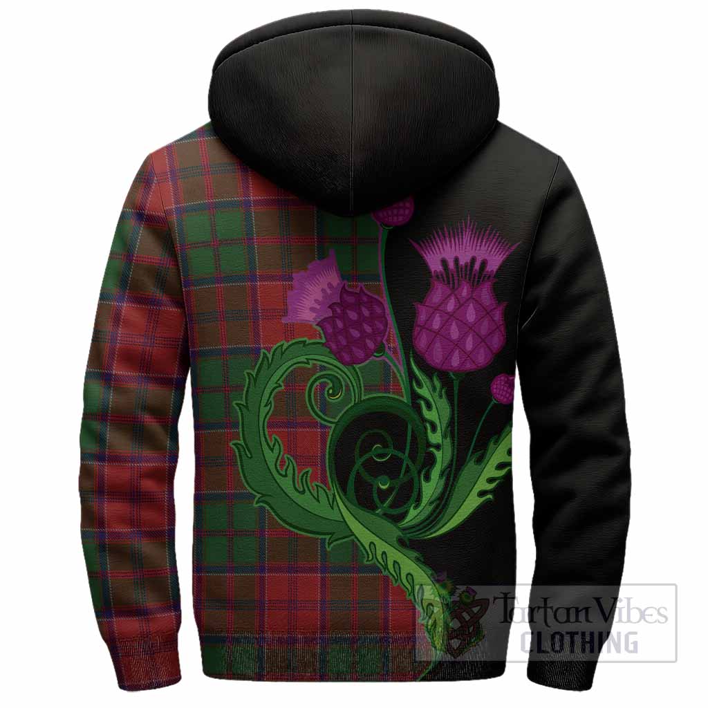Grant Tartan Sherpa Hoodie Traditional Scottish Thistle