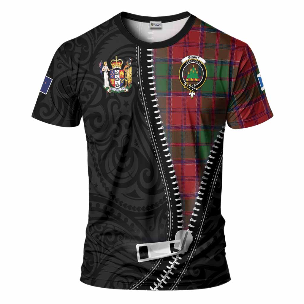 Grant Tartan T-Shirt New Zealand Pattern Unique Zipper Stylized