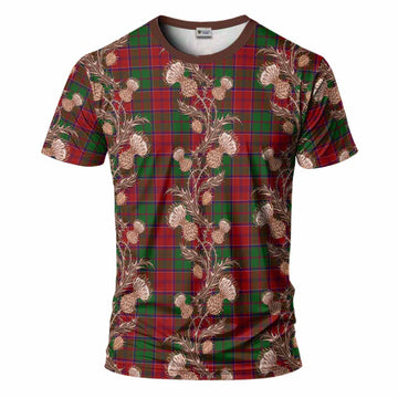 Grant Tartan T-Shirt Seamless Scottish Thistle Flowers