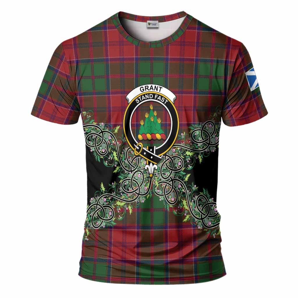 Grant Tartan T-Shirt Thistle Scottish Spirit