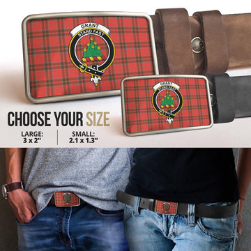 Grant Weathered Tartan Belt Buckles with Family Crest