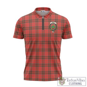 Grant Weathered Tartan Zipper Polo Shirt with Family Crest