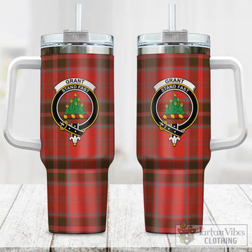 Grant Weathered Tartan and Family Crest Tumbler with Handle