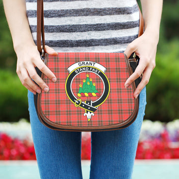 Grant Weathered Tartan Saddle Bag with Family Crest