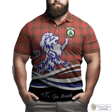 Grant Weathered Tartan Polo Shirt with Alba Gu Brath Regal Lion Emblem