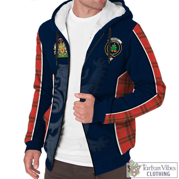 Grant Weathered Tartan Sherpa Hoodie with Family Crest and Lion Rampant Vibes Sport Style