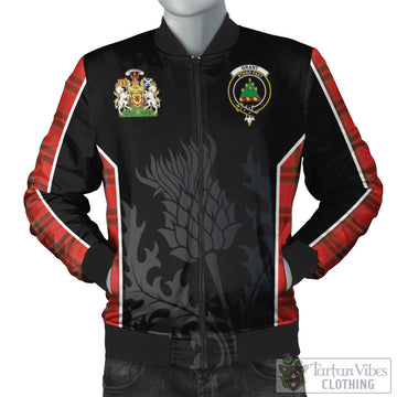 Grant Weathered Tartan Bomber Jacket with Family Crest and Scottish Thistle Vibes Sport Style