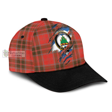 Grant Weathered Tartan Classic Cap with Family Crest In Me Style