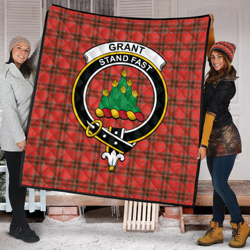 Grant Weathered Tartan Quilt with Family Crest