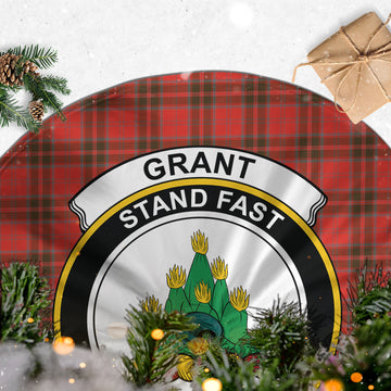 Grant Weathered Tartan Christmas Tree Skirt with Family Crest