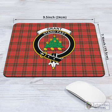 Grant Weathered Tartan Mouse Pad with Family Crest