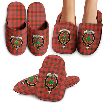 Grant Weathered Tartan Home Slippers with Family Crest