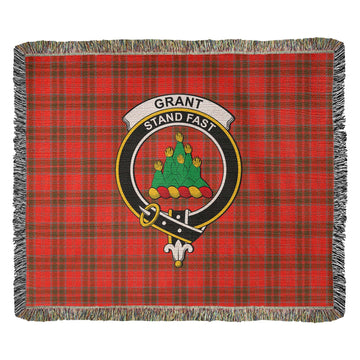 Grant Weathered Tartan Woven Blanket with Family Crest