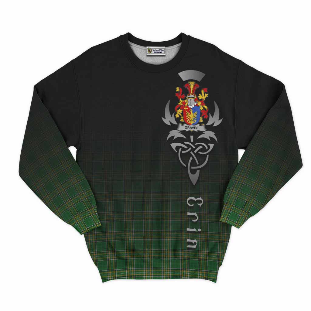 Graves Irish Clan Sweatshirt with Coat of Arms Erin Go Bragh Celtic Inspired Unisex - Tartan Vibes Clothing