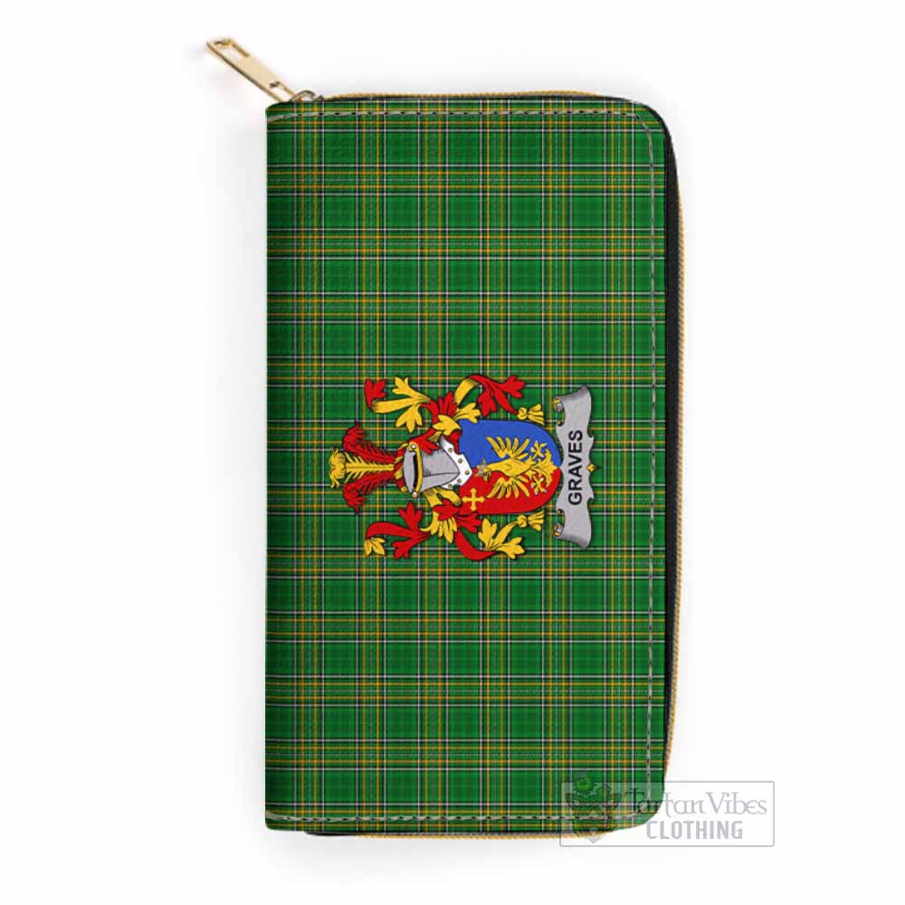 Tartan Vibes Clothing Graves Irish Clan Tartan Women's Leather Wallet with Coat of Arms