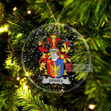 Graves Irish Clan Christmas Glass Ornament with Coat of Arms