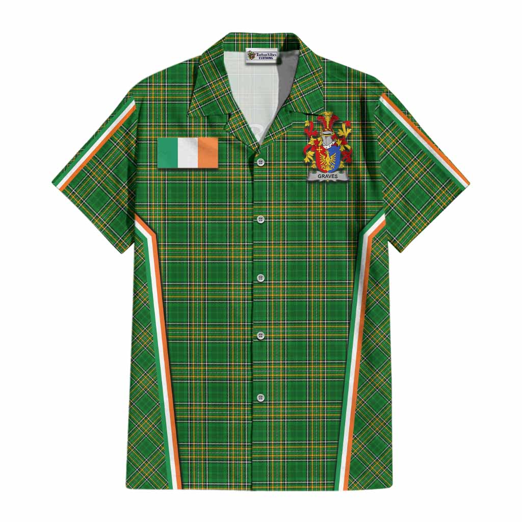 Graves Irish Clan Coat of Arm Tartan Cotton Hawaiian Shirt Flag Style