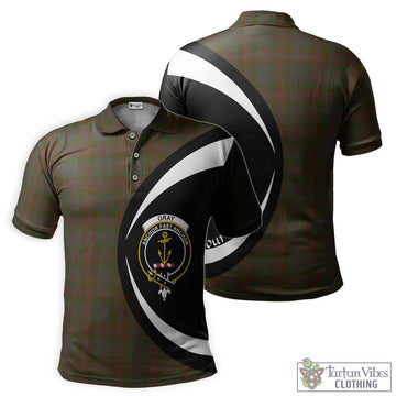 Gray Tartan Men's Polo Shirt with Family Crest Circle Style Kid - Tartan Vibes Clothing