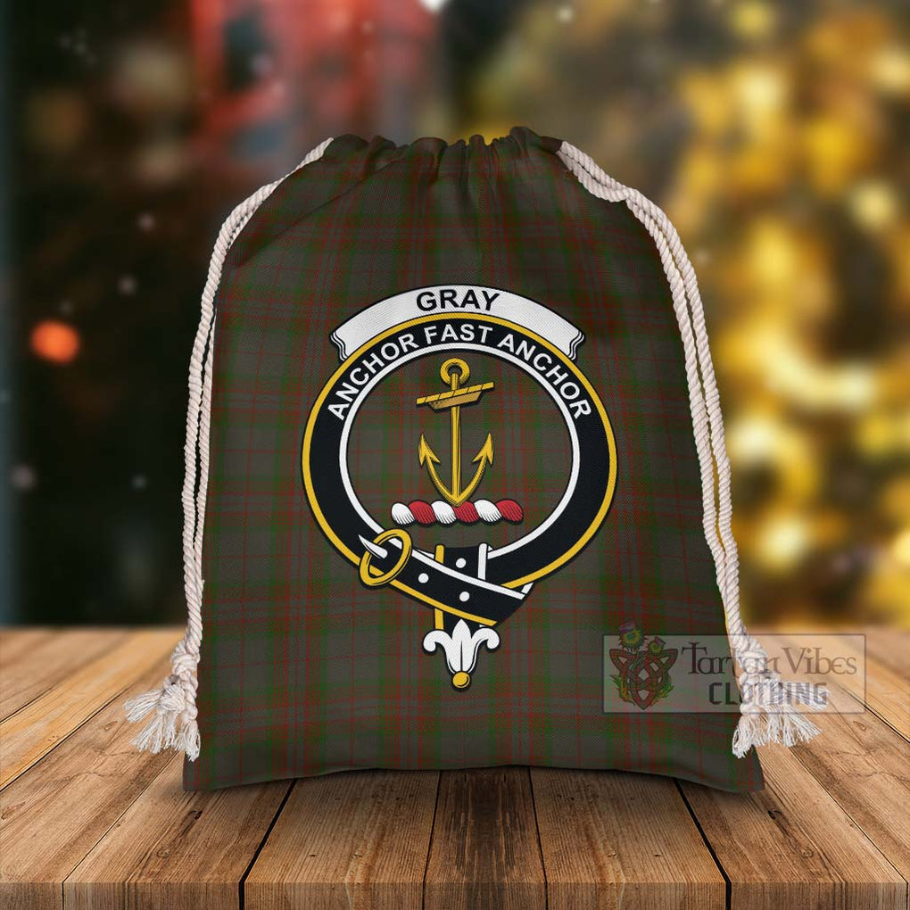 Gray Tartan Christmas Santa's Bag with Family Crest - Tartan Vibes Clothing