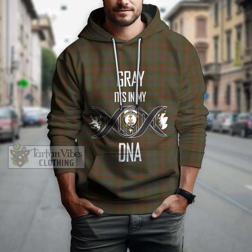 Gray Tartan Hoodie with Family Crest DNA In Me Style Pullover Hoodie - Tartan Vibes Clothing