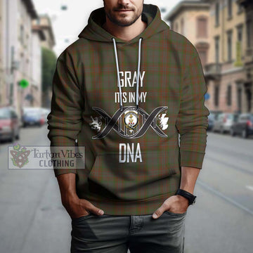 Gray Tartan Hoodie with Family Crest DNA In Me Style Pullover Hoodie - Tartan Vibes Clothing