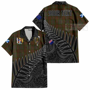 Gray Crest Tartan Hawaiian Shirt with New Zealand Silver Fern Half Style Kid - Tartan Vibes Clothing